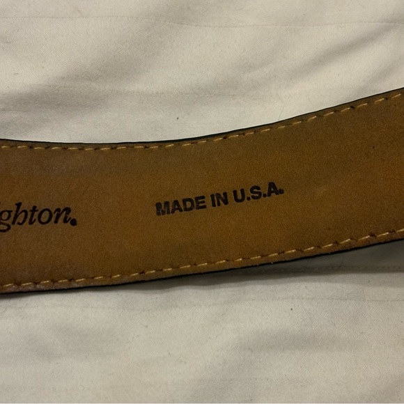 Vintage Brighton Croc Leather Black Heart Belt Size 38 Silver Heart Buckle - Picture 5 of 8